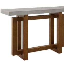 Keven - Faux Concrete Top Sofa Table - Walnut