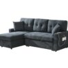 Sectional Sofa Bed L Shaped Sofa Couch Bed With USB Port, Reversible Sofa Couch Sleeper With Pull Out Bed, Chaise With Storage, For Living Room - Black - Image 6