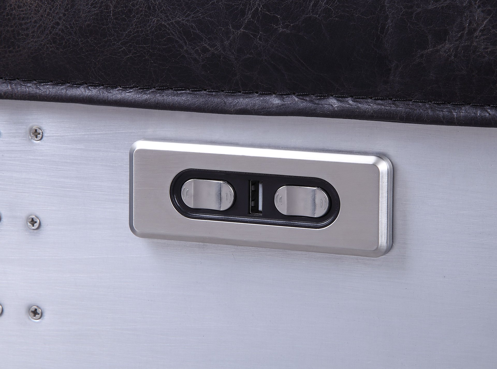 Misezon - Top Grain Leather Power Motion Recliner - Dark Brown - Image 8