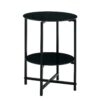 Tempered Glass End Table (Set of 2), Round Coffee Table For Bedroom Living Room Office - Black - Image 11