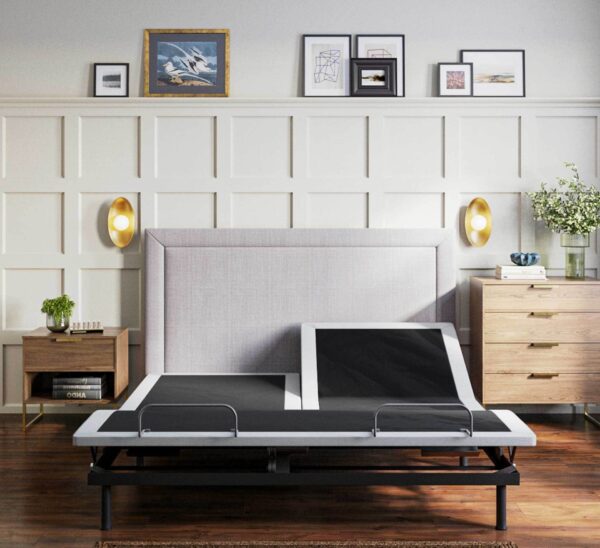 Btx4 - Flex Head California King Adjustable Bed Base With Head And Foot Position Adjustment - Black / Gray