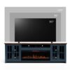 Nantucket - Fireplace TV Stand Console For TVs Up To 100" - Blue Denim, Whiskey - Image 3