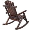 Wooden Porch Rocker Chair, Durable Wooden Porch Rocker Chair, Fir Log Rocking Chair, Patio Rockers For Outside, Garde - Brown - Image 10