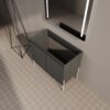 Minimalist Freestanding Bathroom Vanity With Storage Cabinet, Excluding Sink - Dark Oak - Image 7