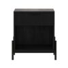 Modern Fluted Drawer Nightstand With Open Cubby - Black - Image 2