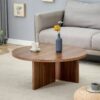 Versatile Round Coffee Table For Diverse Interior Styles, Blending Modern Minimalism With Nordic Elegance - Walnut - Image 2
