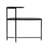 Round Coffee Table With Storage Tray 2 Tier Oval End Tables Wooden Small Side Table For Living Room - Black - Image 8