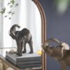 Hand Carved Rose Antique Mirror Frame, Wood Arch Mirror Wall Decor For Living Room, Bathroom, Entryway - Brown - Image 8