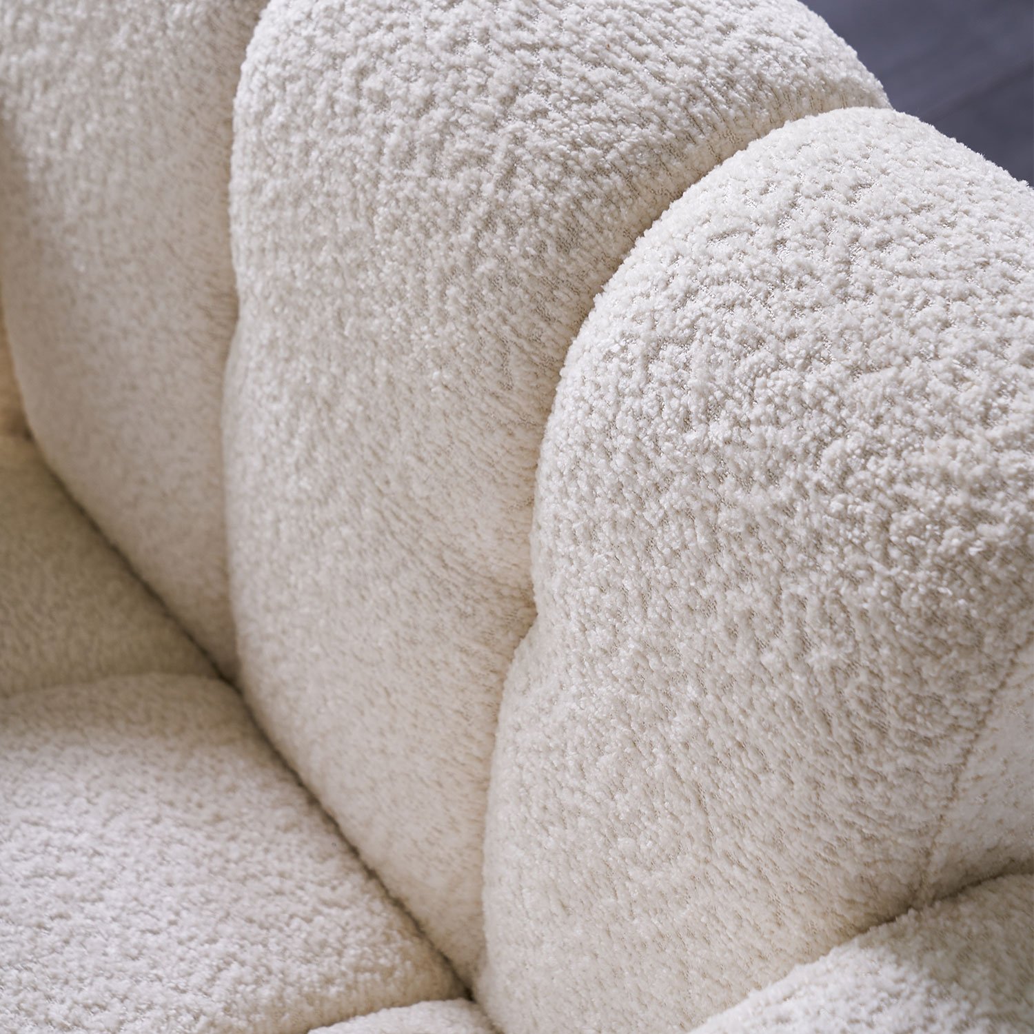 31.10" Wide Boucle Upholstered Accent Chair - Beige - Image 9