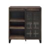 Treju Obscure - Glass, Rustic Wine Cabinet - Black / Oak - Image 8