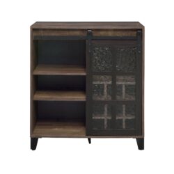 Treju Obscure - Glass, Rustic Wine Cabinet - Black / Oak