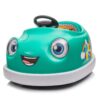 Bumper Car For Kids, 12V Dual Drive 1-6 Years Old Children's Electric Car With Pushrod Dinner Plate USB Bt Music Rocking Horse Mode Anti-Collision Bumper Ride On Car - Green - Image 5