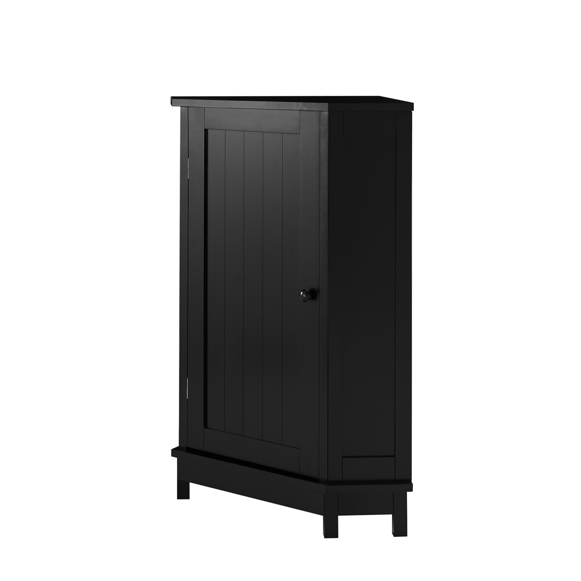 Bathroom Cabinet Triangle Corner Storage Cabinet With Adjustable Shelf Modern Style - Black - Image 20