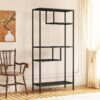 Modern Cube Storage Shelf With 4 Compartments & Metal Legs, Freestanding Organizer For Living Room, Bedroom, Home Office - Brushed Nickel - Image 4