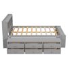 Full Bed With Bookcase Headboard, Under Bed Storage Drawers And Bed End Storage Case - Gray - Image 12