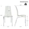 Modern Upholstered Dining Chair (Set of 4) With Electroplated Metal Legs - White - Image 3