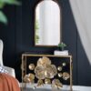 Console Table With Mirrored Glass Top, Modern Entryway Table For Living Room Foyer Entryway - Gold - Image 4