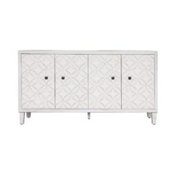Accent Cabinet 4 Door Wooden Cabinet Sideboard Buffet Server Cabinet Storage Cabinet, For Living Room, Entryway, Hallway, Office, Kitchen And Dining Room - White Wash