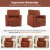 360 Degree Swivel Chair Accent Barrel Armchair With Side Pockets - Red - Image 8
