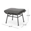 Outdoor Modern Boho Wicker Ottoman With Cushions (Set of 2) - Gray - Image 3