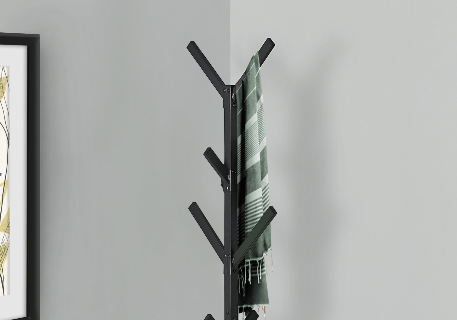 Free Standing Coat Rack 8 Hooks For Entryway - Black - Image 2
