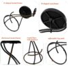 Bar Stools Upholstered Counter Height Barstools For Kitchen Island (Set of 2) Modern Leather Dining Chairs With Footrest - Black - Image 9