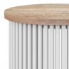 Demy - Metal And Wood Accent Table - Natural / White - Image 3