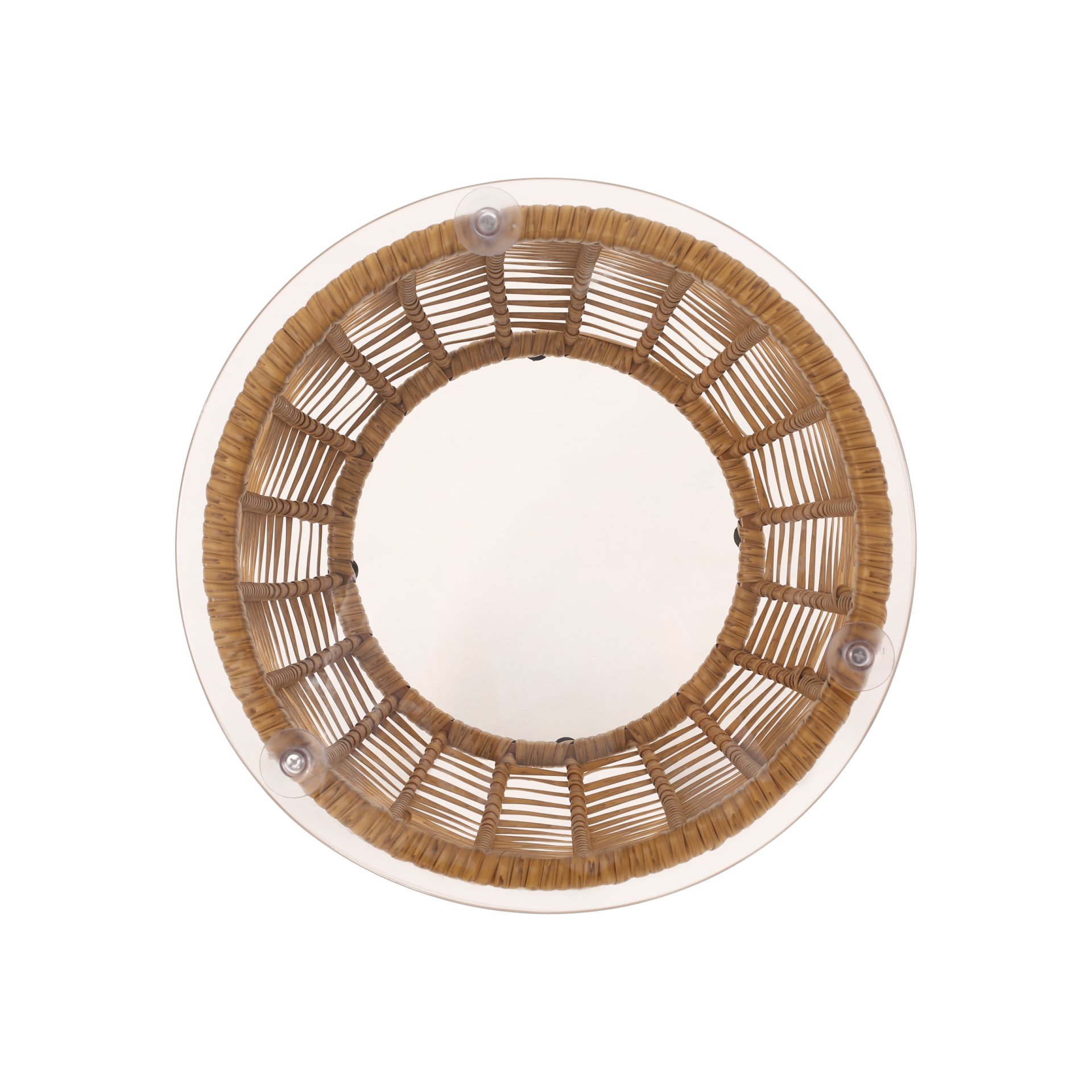 Arias - Boho Side Table With Tempered Glass Top - Light Brown - Image 7