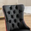 Nikki - Modern, High-End Tufted Solid Wood Contemporary And Velvet Upholstered Dining Chair With Wood Legs Nailhead Trim (Set of 2) - Black / Winered / Burgundy - Image 9