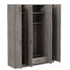 Contemporary 4 Door Wardrobe With 1 Drawer And Top Cabinet - Gray - Image 4
