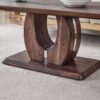 Modern Minimalist Texture Sticker Patterned Rectangular Coffee Table - Walnut Dark Brown - Image 20