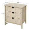 3 Drawer Cabinet, For Bedroom - Natural - Image 3