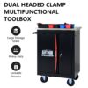 Double Door Clapboardl Multi Function Tool Cart - Black / Red - Image 5