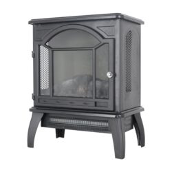 18" 3D Flame Electric Infrared Quartz Fireplace Stove With Remote Control - Antique Black