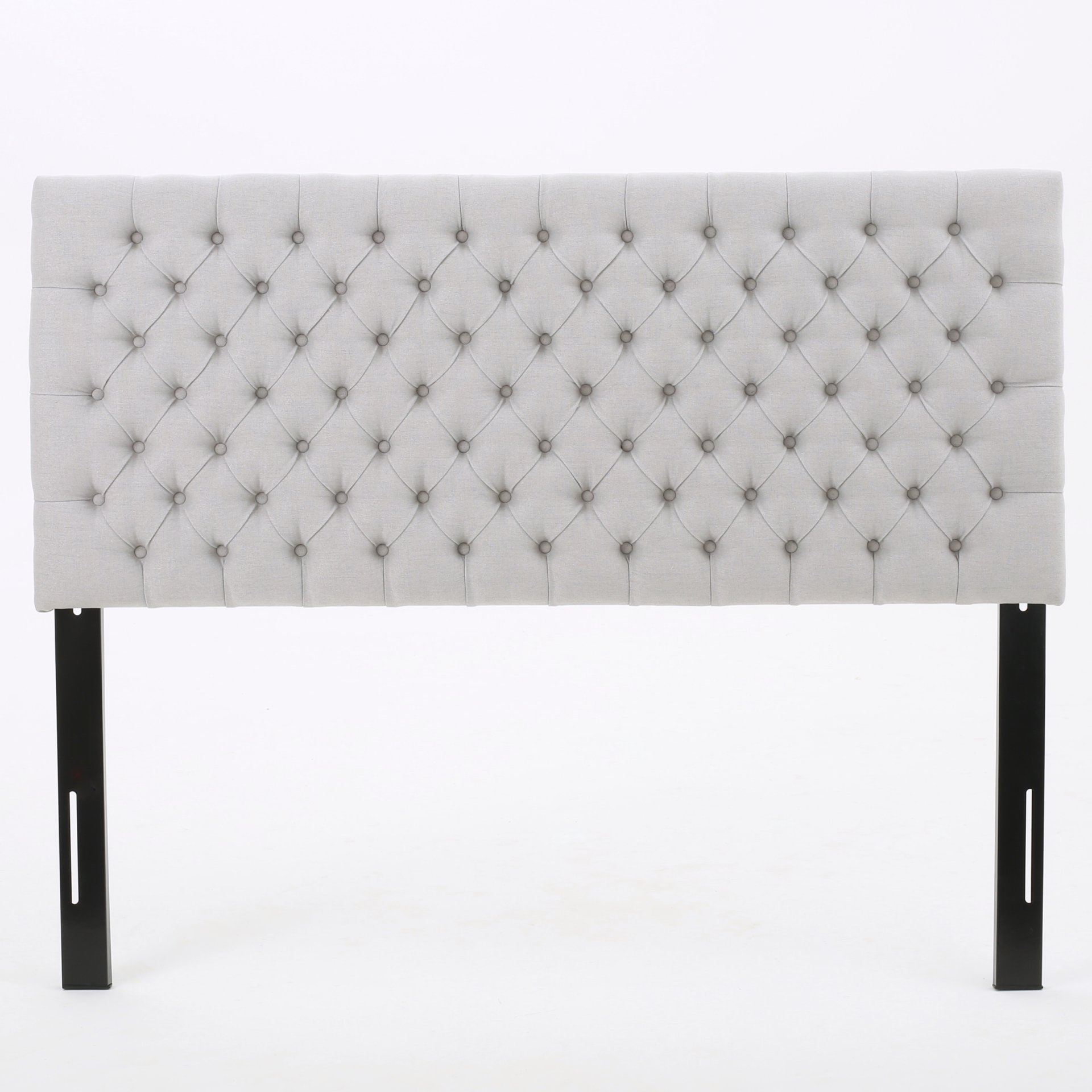 Queen Size Headboard With Button Tufting - Light Gray - Image 4