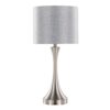 Lenuxe - Contemporary Table Lamp Built In USB Port (Set of 2) - Nickel / Gray - Image 2