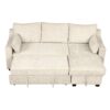 Pull Out Sleeper Sofa L-Shaped Couch Convertible Sofa Bed With Storage Chaise, Storage Racks And USB Ports - Beige - Image 11