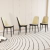 Modern Style Dining Chair (Set of 4) With Cushions Metal Legs - Beige / Black - Image 8