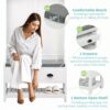 Hall Tree With 6 Hooks And Hinged Lid, Coat Hanger, Entryway Bench, Storage Bench, 3 In 1 Design, For Entrance, Hallway - White - Image 7