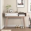 Rustic Entryway Console Table With Sliding White Doors And Wood Legs - Natural - Image 16
