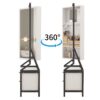 Modern Design Rotating Floor Standing Mirror Closet & Spacious Storage Area - White - Image 2