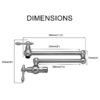 Design Pot Filler Faucet Wall Mount Kitchen Sink Faucet With Folding Stretchable Arm - Brushed Nickel - Image 3