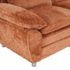 Modern Deep 3 Seat Sofa Couch With Ottoman, Polyester Sofa Sleeper Comfy Upholstered Furniture For Living Room - Orange - Image 16