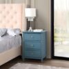 Daniel - Transitional Nightstand - Teal - Image 2
