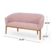Mid Century Modern Loveseat With Channel Stitched Backrest - Blush - Image 3
