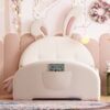 Twin Size Upholstered Rabbit-Shape Princess Bed, Twin Size Platform Bed With Headboard And Footboard - White - Image 2