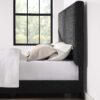 King Size Upholstered Platform Bed - Charcoal Gray - Image 16
