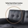 Lexi - Vegan Leather Modern Reversible Sleeper Sectional Sofa With Storage Chaise - Black - Image 17
