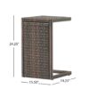 Bucharest - End Table C Shaped Side Table Rattan - Brown - Image 3