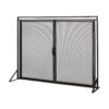 Samantha - Iron Fireplace Screen Modern Design With Easy Access Doors - Black - Image 5